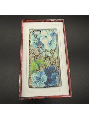 Gucci GG Blooms Blue Floral iPhone Case 6/6s Plus w Box Designer Luxury Logo